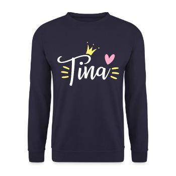 Couronne de nom de Tina - Sweat-shirt Unisexe - marine - Devant - Alina (178cm) & Michal (187cm)
