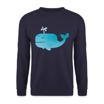 Baleine - Sweat-shirt Unisexe - marine - Devant - Alina (178cm) & Michal (187cm)