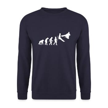 Evolution Graphic to Fly Kick - Unisex Pullover - Navy - Vorne - Alina (178cm) & Michal (187cm)