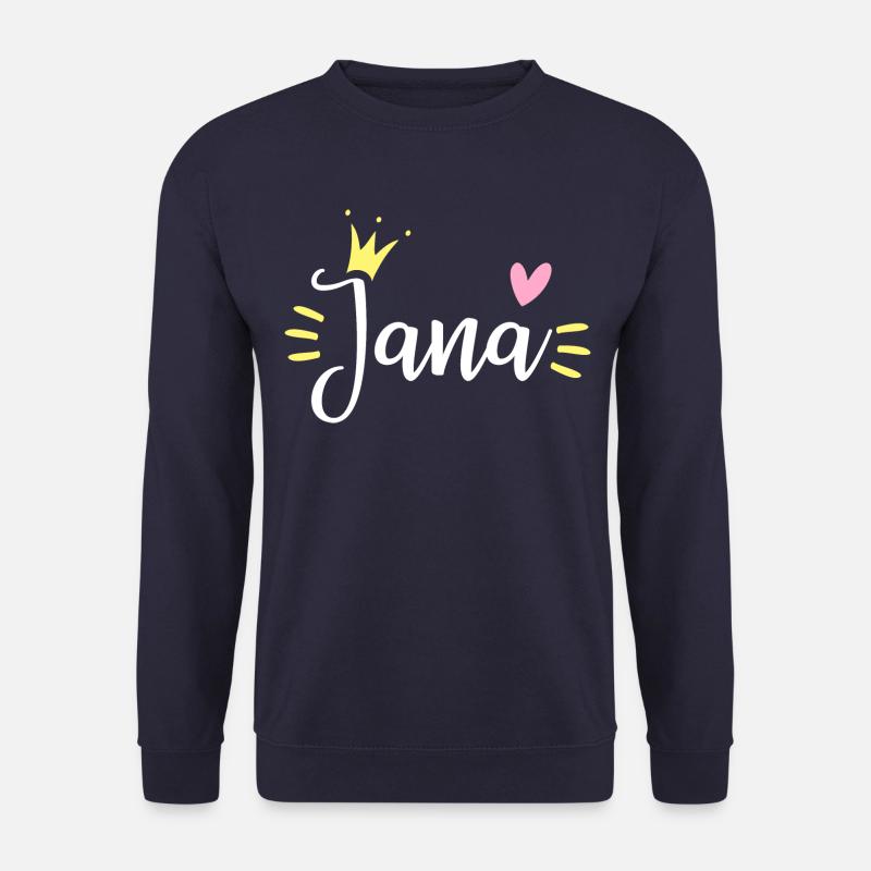 Jana Name Krone - Unisex Pullover - Navy