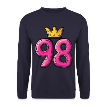 98 Nombre Couronne - Sweat-shirt Unisexe - marine - Devant - Alina (178cm) & Michal (187cm)