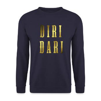 Diridari Gold Geschenk - Unisex Pullover - Navy - Vorne - Alina (178cm) & Michal (187cm)