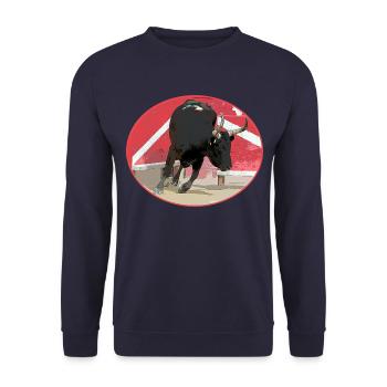 Oval Camargue bull - Unisex Sweatshirt - navy - Front - Alina (178cm) & Michal (187cm)