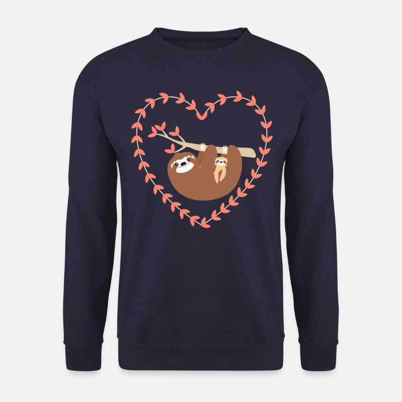 Mutter und Baby Faultier - Unisex Pullover - Navy