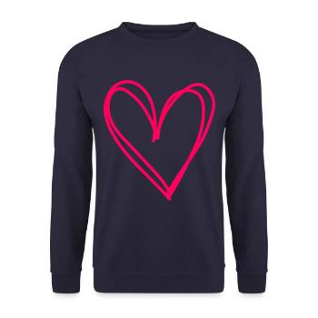 Coeur Coeurs Couple Rose 2 - Sweat-shirt Unisexe - marine - Devant - Alina (178cm) & Michal (187cm)