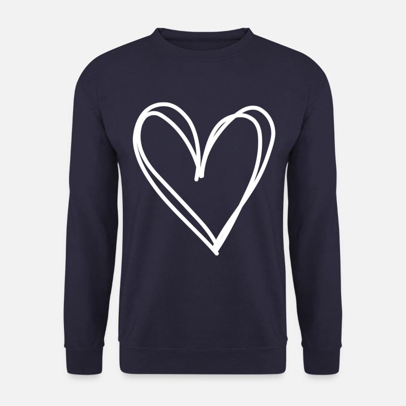 Herzen Heart Liebe Love Partner Pärchen süß - Unisex Pullover - Navy