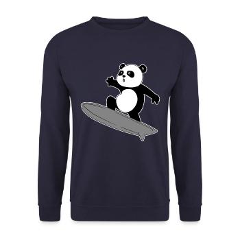Panda Surfer - Unisex Pullover - Navy - Vorne - Alina (178cm) & Michal (187cm)