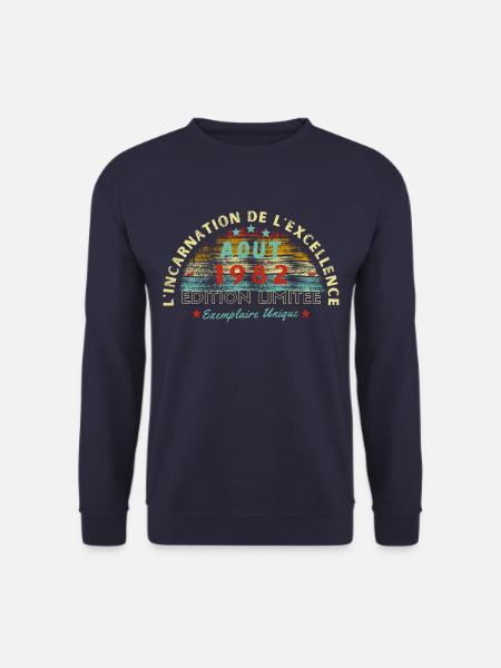 Vintage 1982 Août édition limitée | Millésime août - Sweat-shirt Unisexe - marine