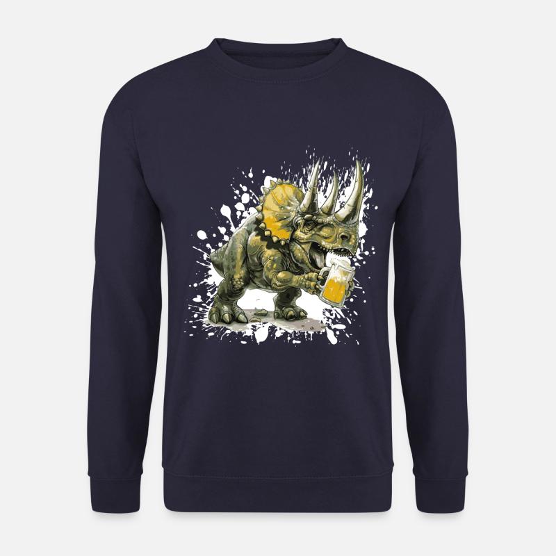 Dinosaur triceratops beer - Unisex Sweatshirt - navy
