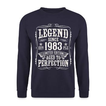 Legend 1983 Vintage Cadeau d’anniversaire - Sweat-shirt Unisexe - marine - Devant - Alina (178cm) & Michal (187cm)