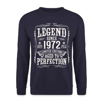 Legend 1972 Vintage Birthday Gift - Unisex Sweatshirt - navy - Front - Alina (178cm) & Michal (187cm)