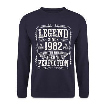 Legend 1982 Vintage Cadeau d’anniversaire - Sweat-shirt Unisexe - marine - Devant - Alina (178cm) & Michal (187cm)