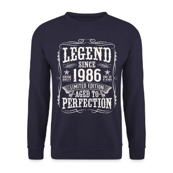 Legend 1986 Cadeau d’anniversaire vintage - Sweat-shirt Unisexe - marine - Devant - Alina (178cm) & Michal (187cm)