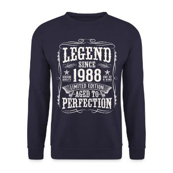 Legende 1988 Jahrgang Geburtstag Geschenk - Unisex Pullover - Navy - Vorne - Alina (178cm) & Michal (187cm)