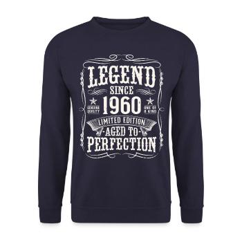 Legend 1960 Vintage Cadeau d’anniversaire - Sweat-shirt Unisexe - marine - Devant - Alina (178cm) & Michal (187cm)
