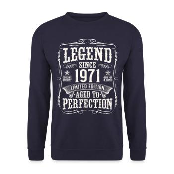 Legend 1971 Vintage Cadeau d’anniversaire - Sweat-shirt Unisexe - marine - Devant - Alina (178cm) & Michal (187cm)