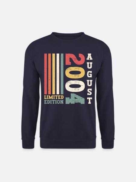 Limited Edition August 2004 18. Geburtstag Herren - Unisex Pullover - Navy