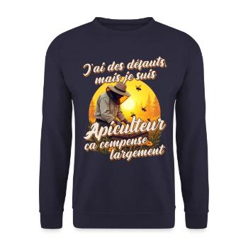 Apiculteur cadeau humoristique apiculture abeilles - Sweat-shirt Unisexe - marine - Devant - Alina (178cm) & Michal (187cm)