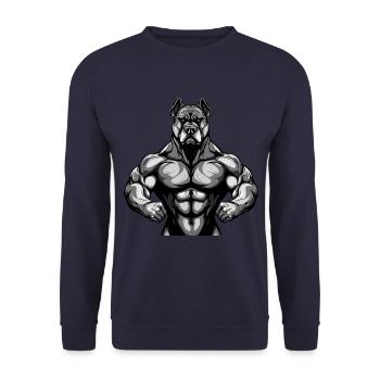 Musculation des muscles du chien - Sweat-shirt Unisexe - marine - Devant - Alina (178cm) & Michal (187cm)
