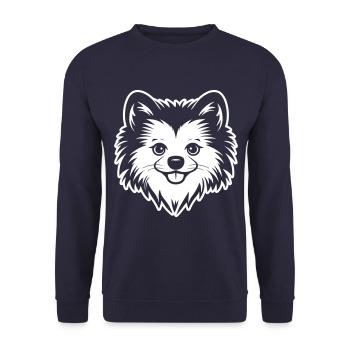 Pomeranian Dog Head Pomeranian - Unisex Sweatshirt - navy - Front - Alina (178cm) & Michal (187cm)