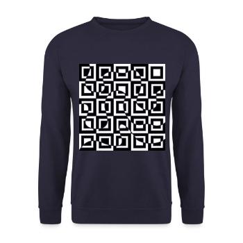 Illusion d’optique avec carrés - Sweat-shirt Unisexe - marine - Devant - Alina (178cm) & Michal (187cm)
