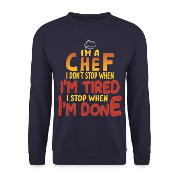 Chef Chef Chefs Kitchen Funny saying - Unisex Sweatshirt - navy - Front - Alina (178cm) & Michal (187cm)