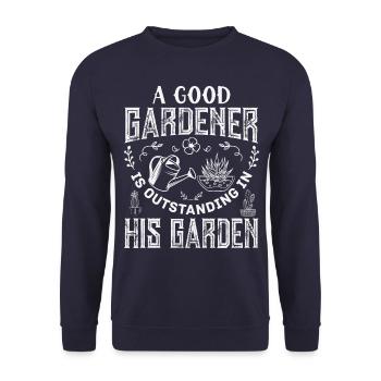 Hobby gardeners, fruit and vegetable gardeners - Unisex Sweatshirt - navy - Front - Alina (178cm) & Michal (187cm)