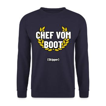 chef boot skipper - Unisex Pullover - Navy - Vorne - Alina (178cm) & Michal (187cm)