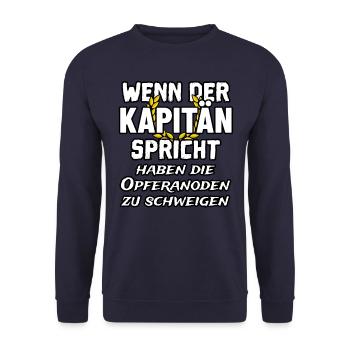Capitaine et anode sacrificielle disant chemise drôle - Sweat-shirt Unisexe - marine - Devant - Alina (178cm) & Michal (187cm)