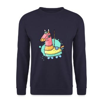 Pinata Lama - Sweat-shirt Unisexe - marine - Devant - Alina (178cm) & Michal (187cm)