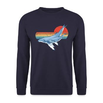 Buckelwale - Unisex Pullover - Navy - Vorne - Alina (178cm) & Michal (187cm)