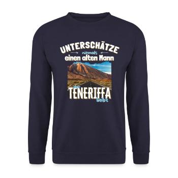 Teneriffa Teide alter Mann - Unisex Pullover - Navy - Vorne - Alina (178cm) & Michal (187cm)
