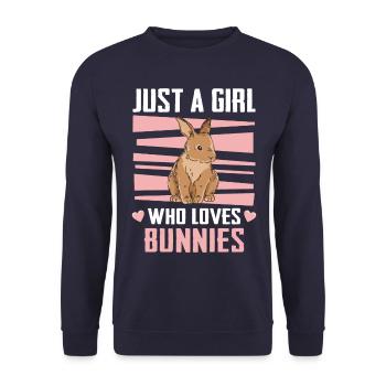 Rabbit Animal Pet Rabbit - Unisex Sweatshirt - navy - Front - Alina (178cm) & Michal (187cm)