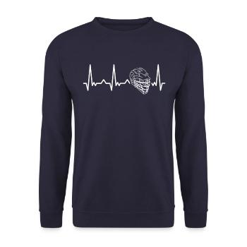 Lacrosse Sport Lacrosse Spieler - Unisex Pullover - Navy - Vorne - Alina (178cm) & Michal (187cm)