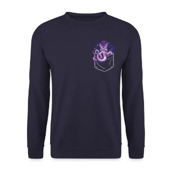 Octopus Octopus Cuttlefish Animal - Unisex Sweatshirt - navy - Front - Alina (178cm) & Michal (187cm)