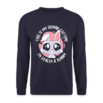 Rabbit Animal Pet Rabbit - Unisex Sweatshirt - navy - Front - Alina (178cm) & Michal (187cm)