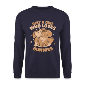 Rabbit Animal Pet Rabbit - Unisex Sweatshirt - navy - Front - Alina (178cm) & Michal (187cm)