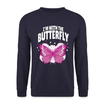 Papillon Monarque Papillon Papillons colorés - Sweat-shirt Unisexe - marine - Devant - Alina (178cm) & Michal (187cm)