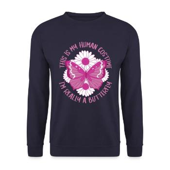 Papillon Monarque Papillon Papillons colorés - Sweat-shirt Unisexe - marine - Devant - Alina (178cm) & Michal (187cm)