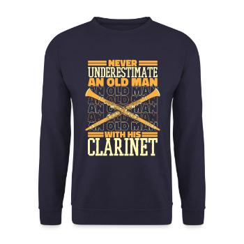 Clarinet Clarinetist Instrument Music - Unisex Sweatshirt - navy - Front - Alina (178cm) & Michal (187cm)