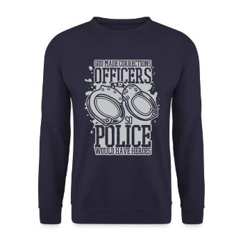 Correctional officer Guard Law enforcement officer - Unisex Sweatshirt - navy - Front - Alina (178cm) & Michal (187cm)