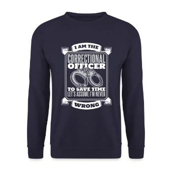 Correctional officer Guard Law enforcement officer - Unisex Sweatshirt - navy - Front - Alina (178cm) & Michal (187cm)