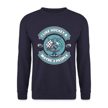 Ice Hockey Hockey Sports - Unisex Sweatshirt - navy - Front - Alina (178cm) & Michal (187cm)