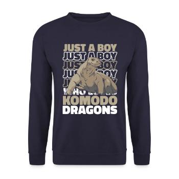 Komodowaran Tier Komodo Dragon Komodowarane - Unisex Pullover - Navy - Vorne - Alina (178cm) & Michal (187cm)
