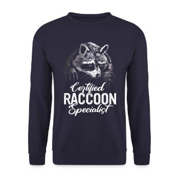 Raccoon - Unisex Sweatshirt - navy - Front - Alina (178cm) & Michal (187cm)