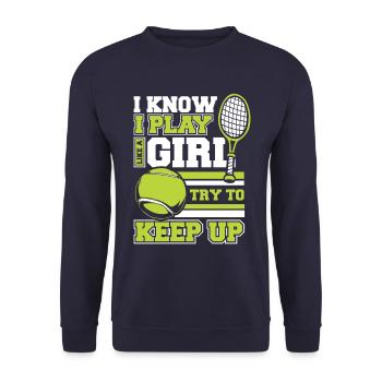 Tennis tennis player - Unisex Sweatshirt - navy - Front - Alina (178cm) & Michal (187cm)