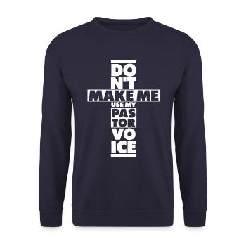 Pasteur Pasteur Prédicateur Église Chrétienne - Sweat-shirt Unisexe - marine - Devant - Alina (178cm) & Michal (187cm)