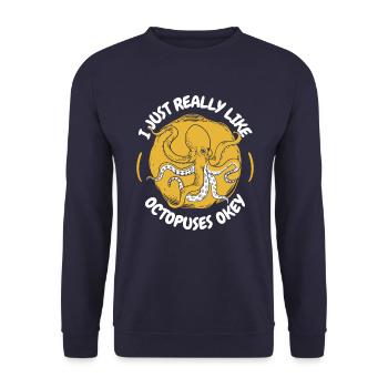 Octopus Octopus Cuttlefish Animal - Unisex Sweatshirt - navy - Front - Alina (178cm) & Michal (187cm)