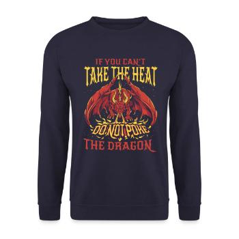 Drache Mystisch Drachen Fantasie - Unisex Pullover - Navy - Vorne - Alina (178cm) & Michal (187cm)