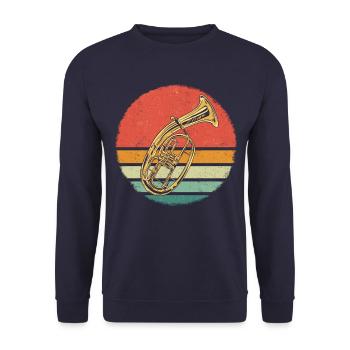 Tenorhorn Tenorhornist Corn Instrument - Sweat-shirt Unisexe - marine - Devant - Alina (178cm) & Michal (187cm)